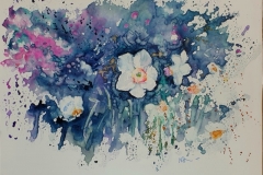 Natalie Doubrovski - Daffodils - watercolour on yupo paper