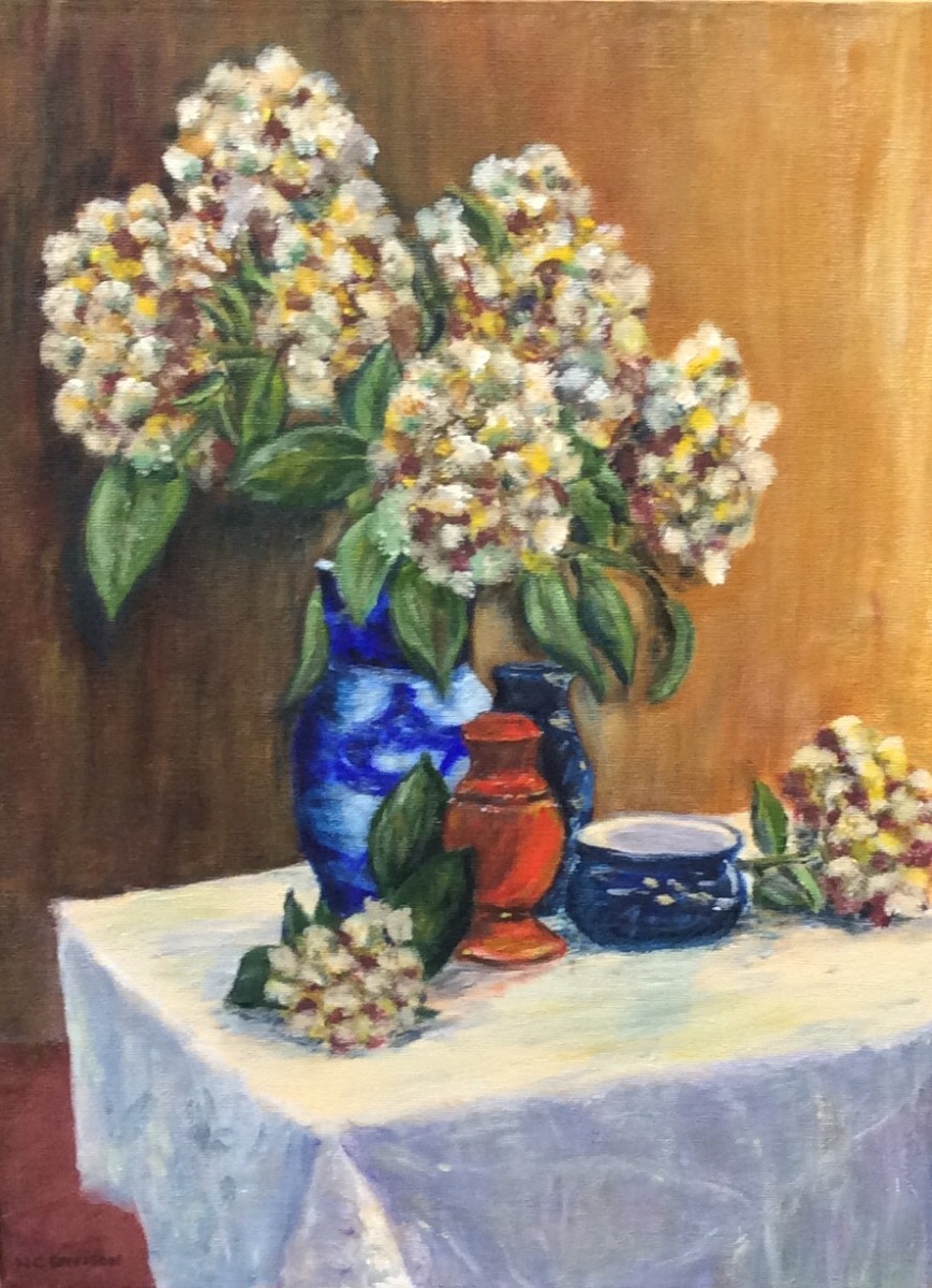 Still Life #2 2017 Vases Pots and Flowers - Nancye Davison