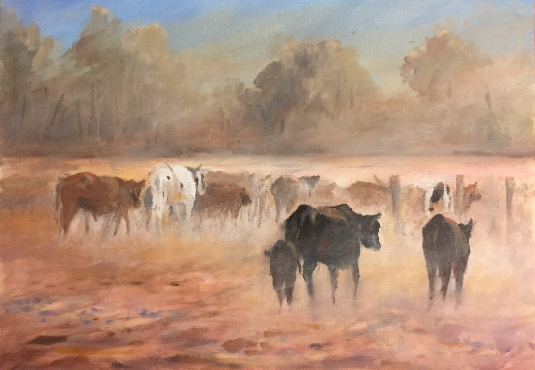Ray Jones - Waiting for Feed - Oil - 35 x 45cm