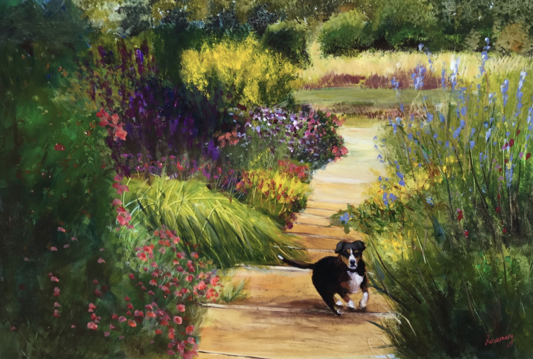 Rosemary Morgan - Down the Garden Path - Acrylic - 46 x 32cm