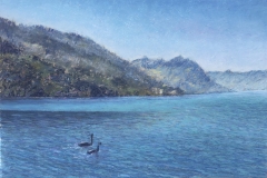Mia Davison - Lake Brienz, Switzerland - Pastel - 39 x 27cm