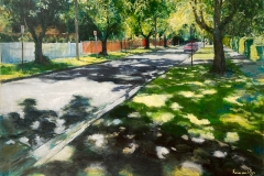 Karen van Ulzen - Walking Through Green Light - Acrylic - 39 x 46cm